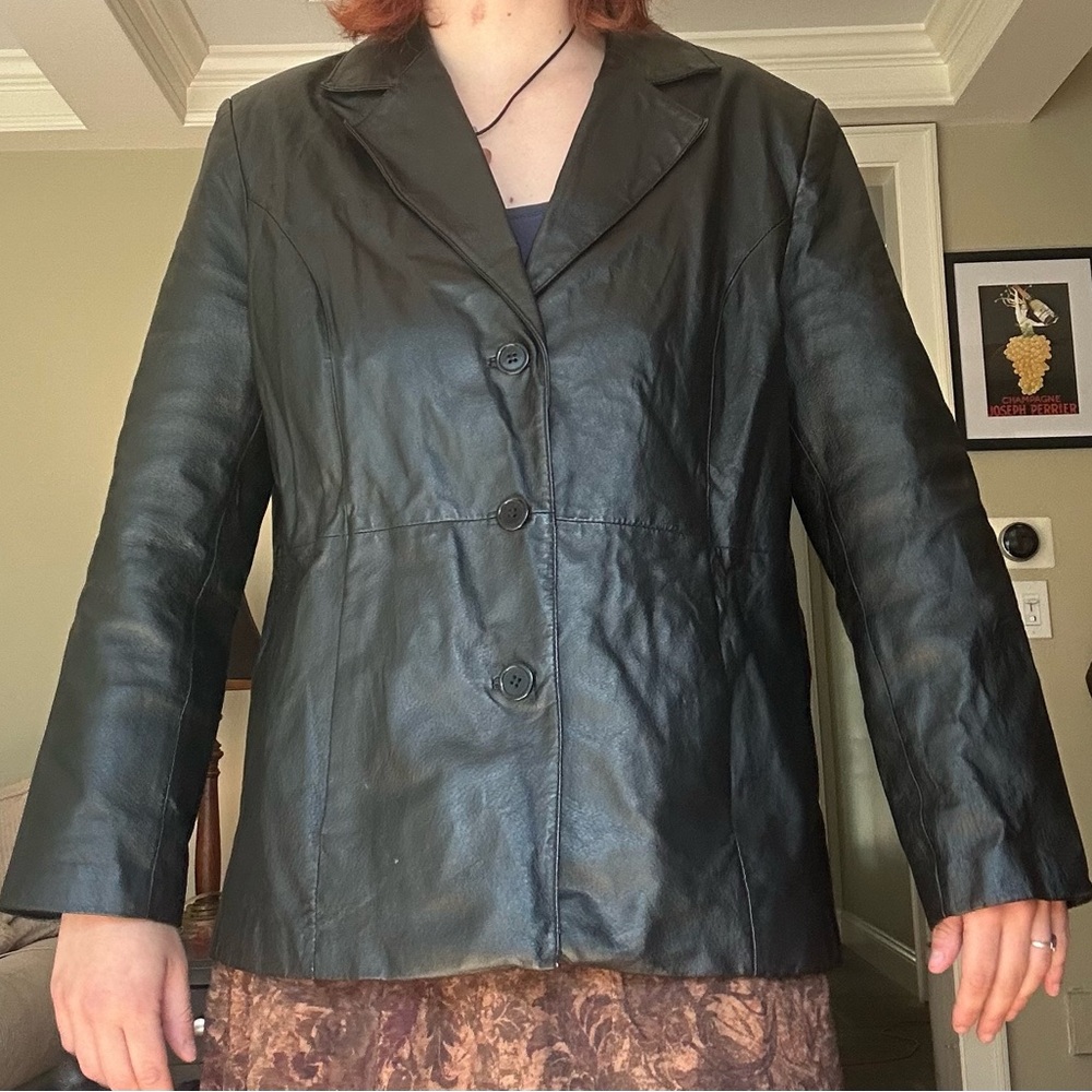 Black Blazer Style Suit Jacket with Notched Lapel